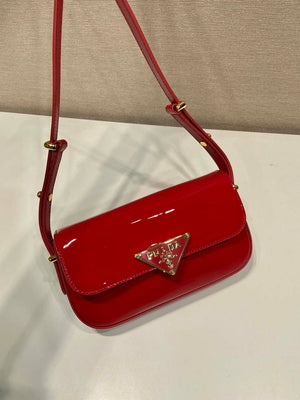 Prada 1BD339 Patent Leather Shoulder Bag Red - Default Title - View 3