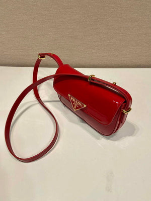Prada 1BD339 Patent Leather Shoulder Bag Red - Default Title - View 4