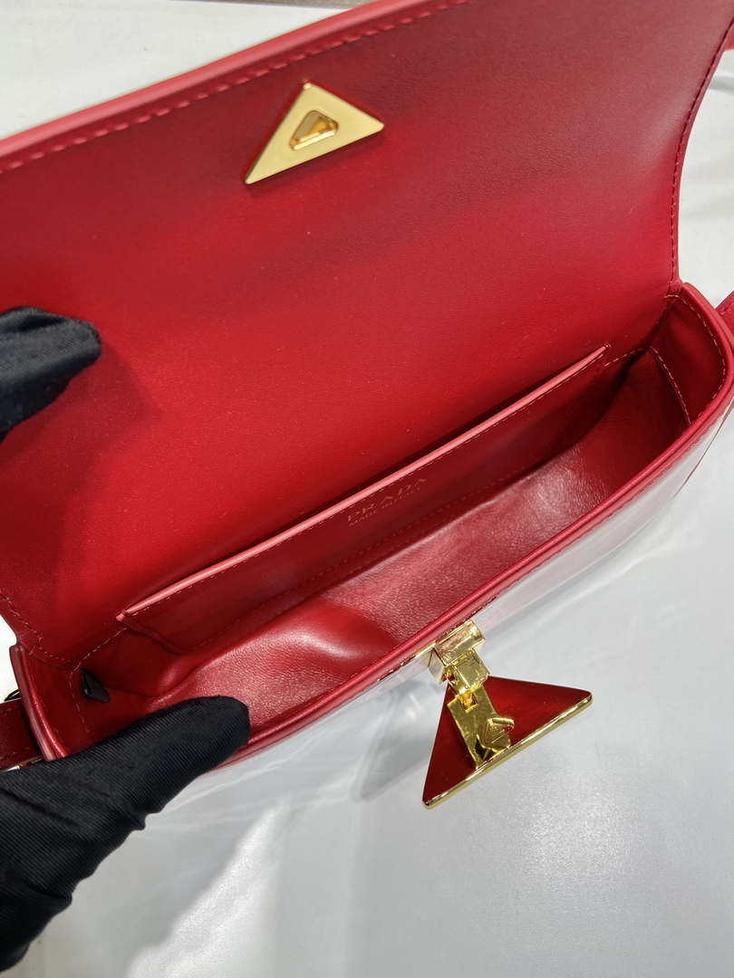 Prada 1BD339 Patent Leather Shoulder Bag Red - Default Title - View 9