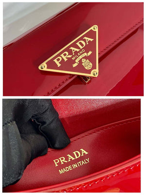 Prada 1BD339 Patent Leather Shoulder Bag Red - Default Title - View 10