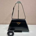 Prada 1BD343 Medium Brushed Leather Handbag Black - Default Title - View 1