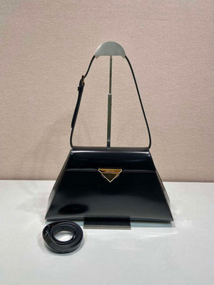 Prada 1BD343 Medium Brushed Leather Handbag Black - Default Title - View 1