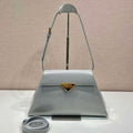 Prada 1BD343 Medium Brushed Leather Handbag Grey - Default Title - View 1