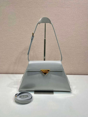 Prada 1BD343 Medium Brushed Leather Handbag Grey - Default Title - View 1