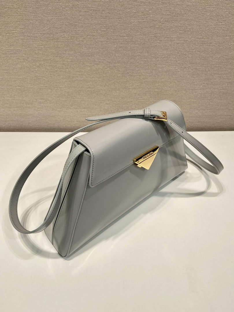 Prada 1BD343 Medium Brushed Leather Handbag Grey - Default Title - View 3