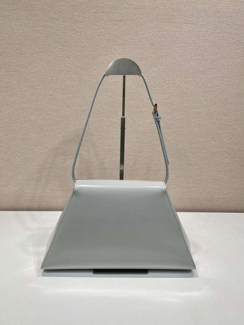 Prada 1BD343 Medium Brushed Leather Handbag Grey
