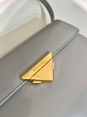 Prada 1BD343 Medium Brushed Leather Handbag Grey - Default Title - View 6