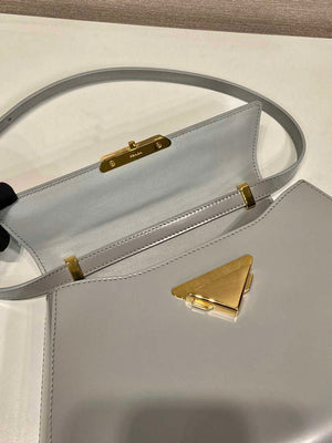 Prada 1BD343 Medium Brushed Leather Handbag Grey - Default Title - View 7
