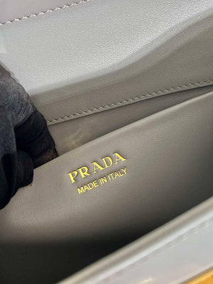 Prada 1BD343 Medium Brushed Leather Handbag Grey - Default Title - View 9