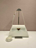 Prada 1BD343 Medium Brushed Leather Handbag White