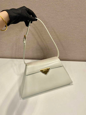 Prada 1BD343 Medium Brushed Leather Handbag White - Default Title - View 2