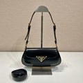 Prada 1BD345 Brushed leather shoulder bag Black - Default Title - View 1