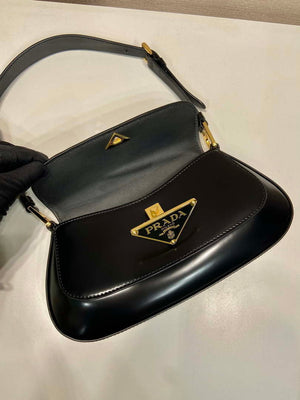Prada 1BD345 Brushed leather shoulder bag Black - Default Title - View 7