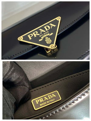 Prada 1BD345 Brushed leather shoulder bag Black - Default Title - View 9