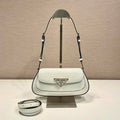 Prada 1BD345 Brushed leather shoulder bag White - Default Title - View 1
