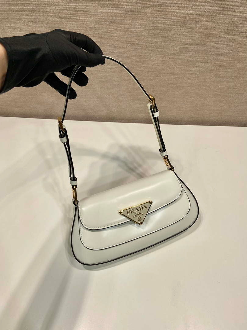 Prada 1BD345 Brushed leather shoulder bag White - Default Title - View 2