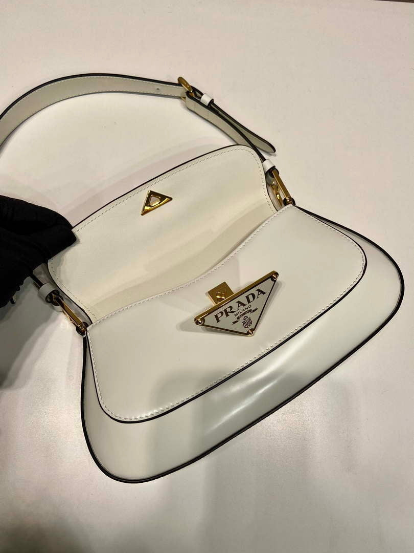 Prada 1BD345 Brushed leather shoulder bag White - Default Title - View 7