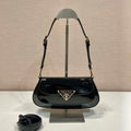Prada 1BD345 Brushed Patent leather shoulder bag Black - Default Title - View 1