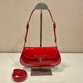 Prada 1BD345 Brushed Patent leather shoulder bag Red - Default Title - View 1