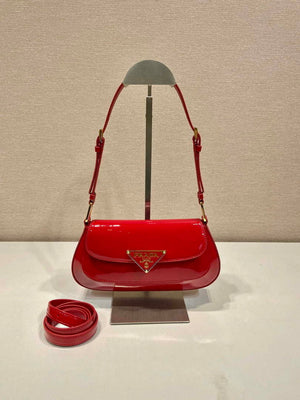 Prada 1BD345 Brushed Patent leather shoulder bag Red - Default Title - View 1