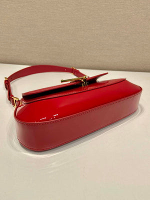 Prada 1BD345 Brushed Patent leather shoulder bag Red - Default Title - View 5