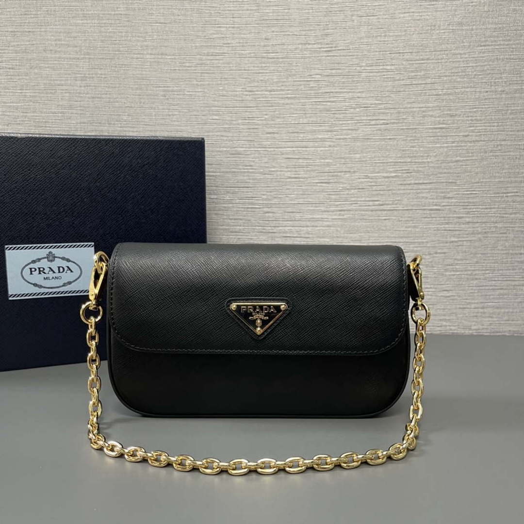 Prada 1BD356 Saffiano leather mini-bag Black - Default Title - View 1
