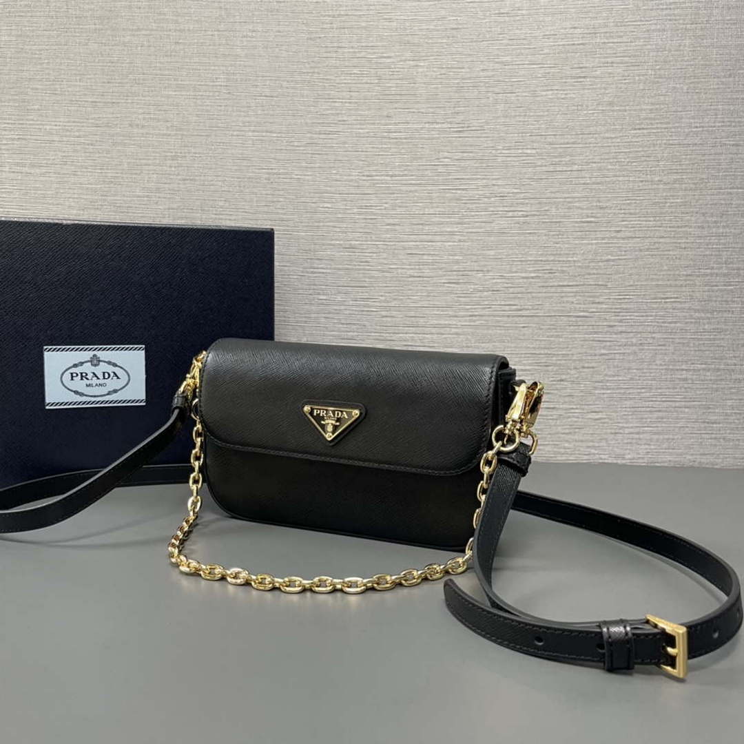 Prada 1BD356 Saffiano leather mini-bag Black