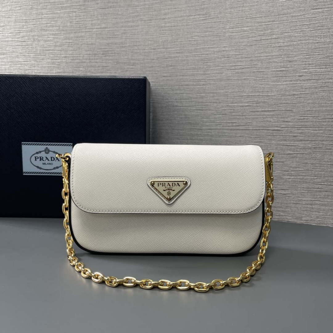 Prada 1BD356 Saffiano leather mini-bag White - Default Title - View 1