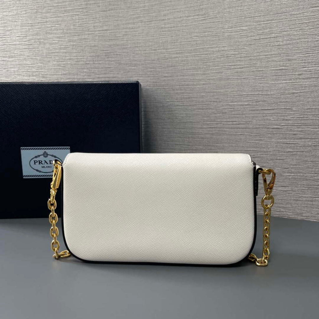Prada 1BD356 Saffiano leather mini-bag White