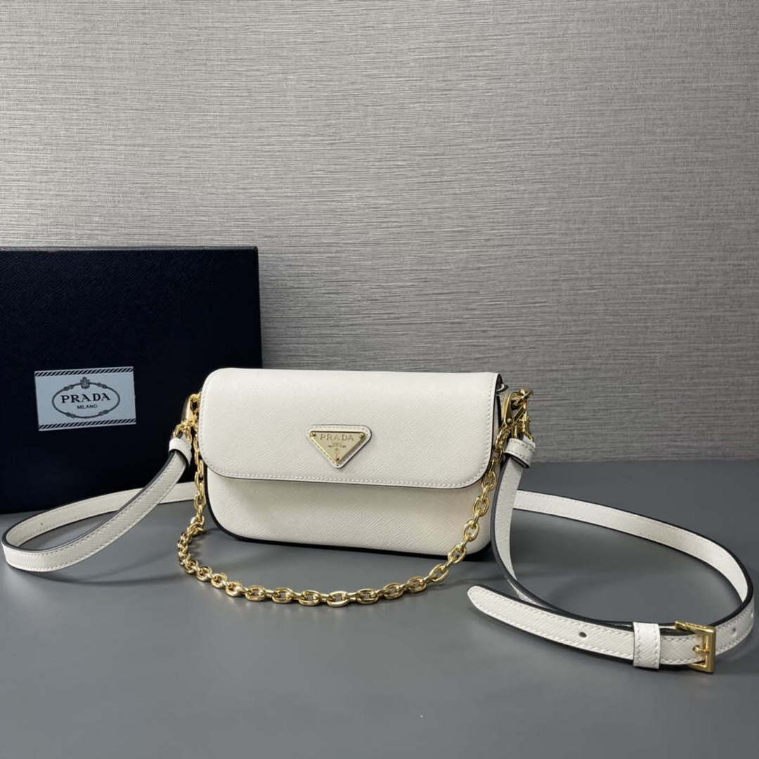 Prada 1BD356 Saffiano leather mini-bag White - Default Title - View 4