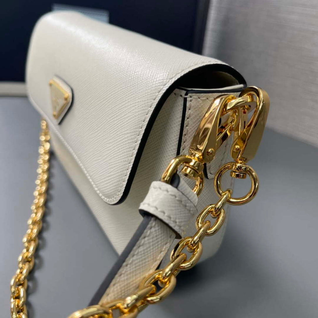 Prada 1BD356 Saffiano leather mini-bag White