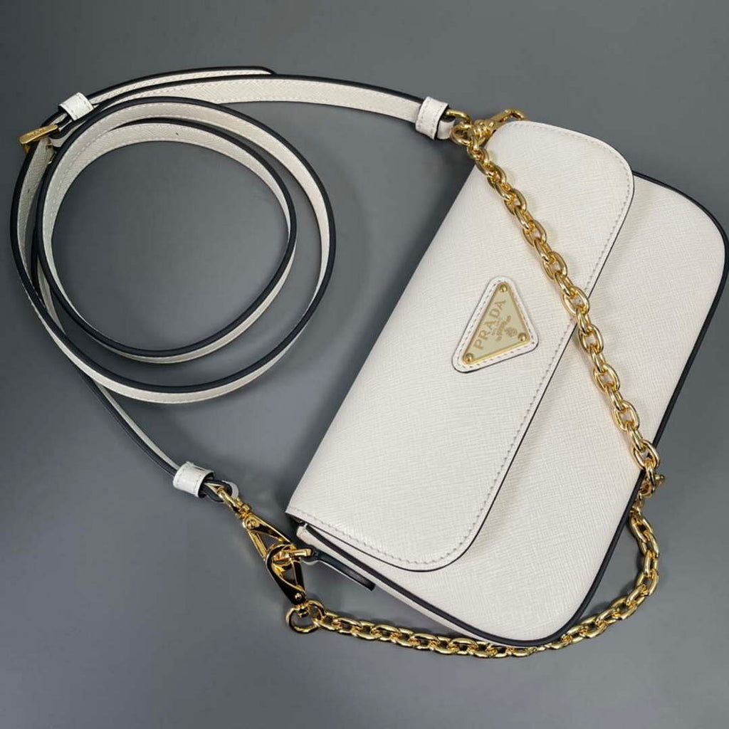 Prada 1BD356 Saffiano leather mini-bag White