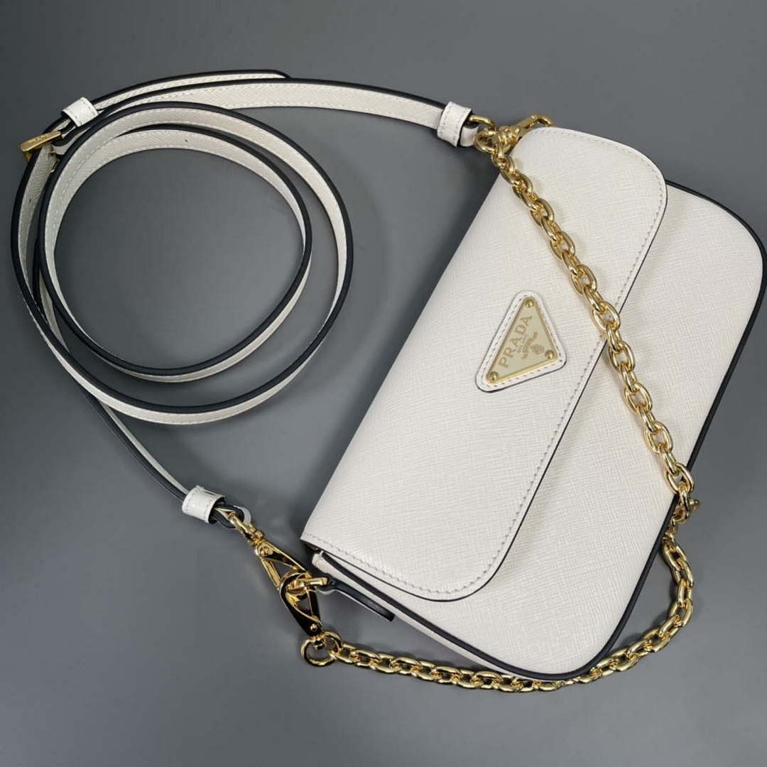 Prada 1BD356 Saffiano leather mini-bag White - Default Title - View 9