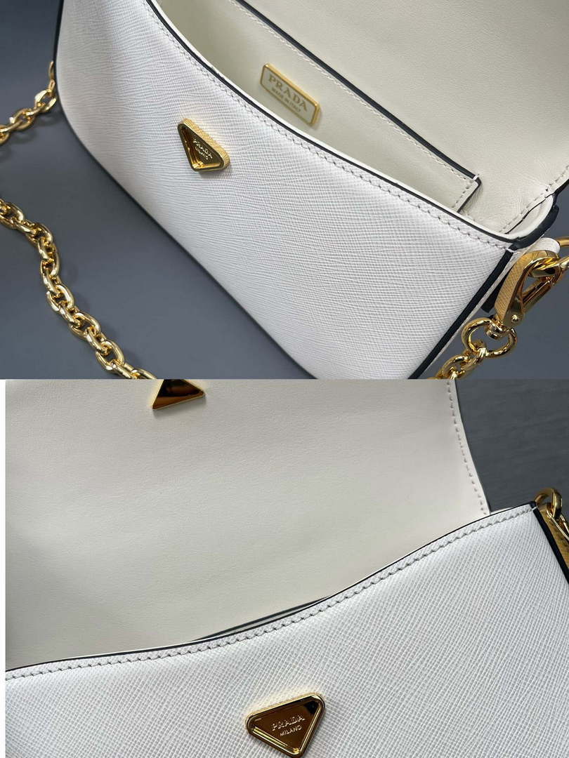 Prada 1BD356 Saffiano leather mini-bag White - Default Title - View 10