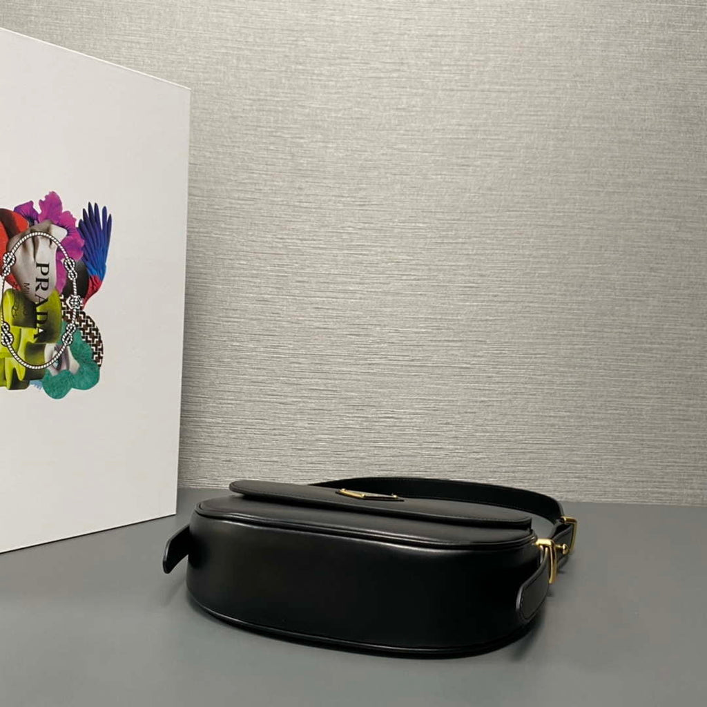 Prada 1BD365 Leather shoulder bag Black