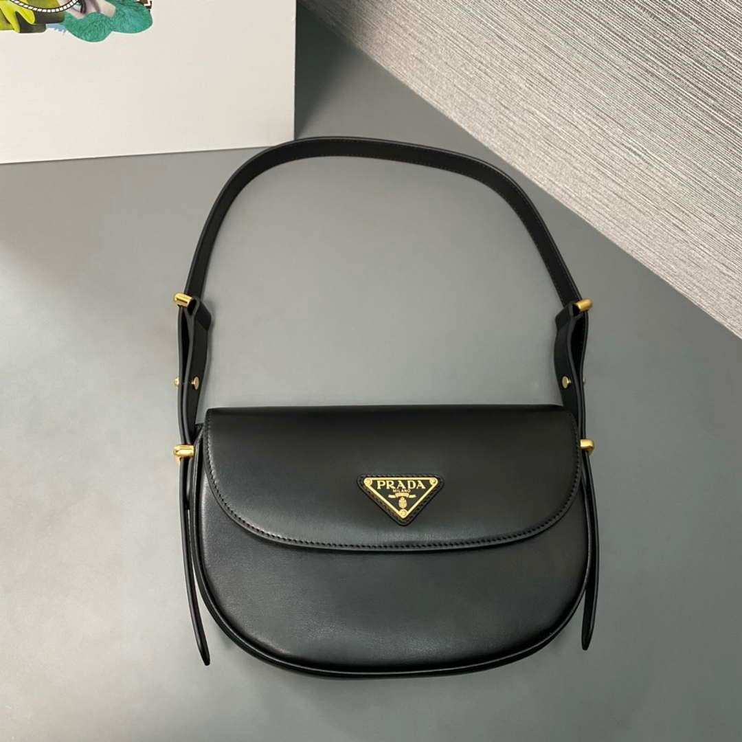 Prada 1BD365 Leather shoulder bag Black - Default Title - View 9