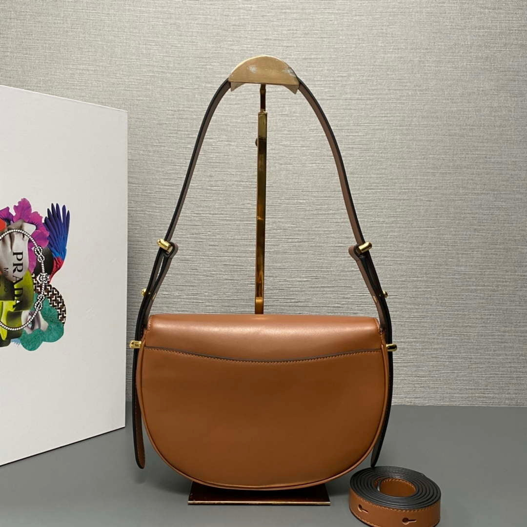 Prada 1BD365 Leather shoulder bag Brown