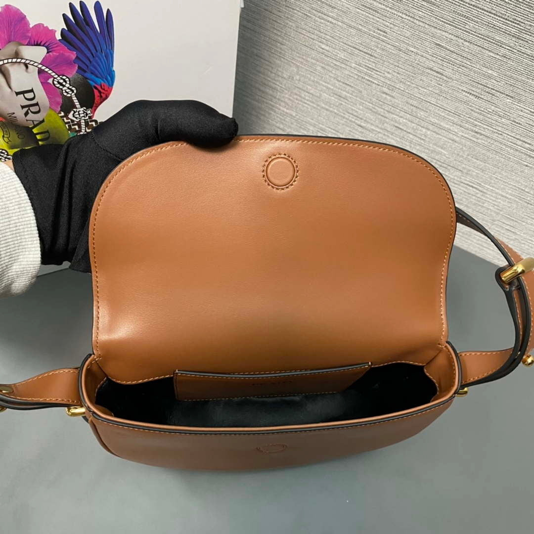 Prada 1BD365 Leather shoulder bag Brown - Default Title - View 7