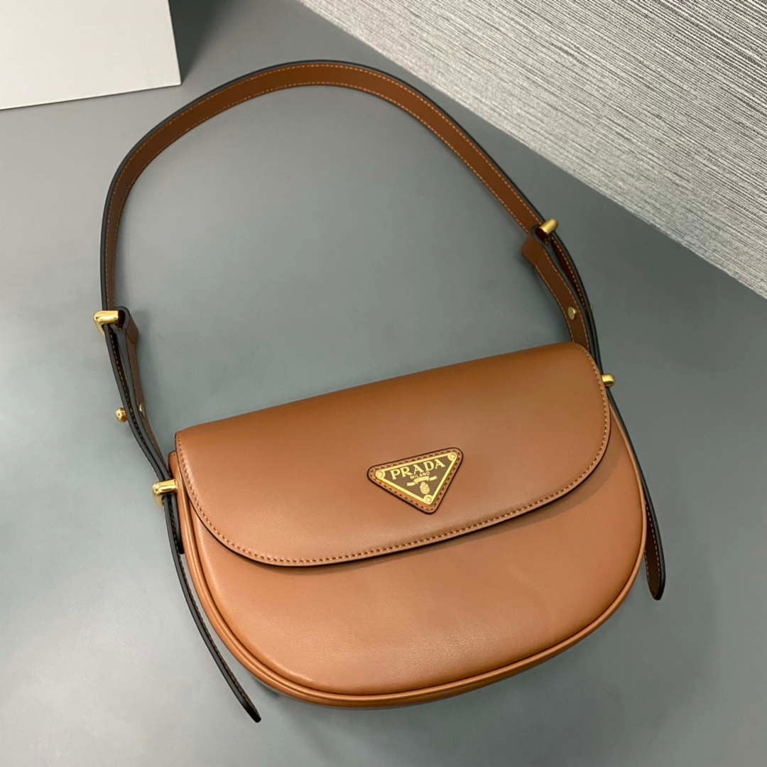 Prada 1BD365 Leather shoulder bag Brown - Default Title - View 9