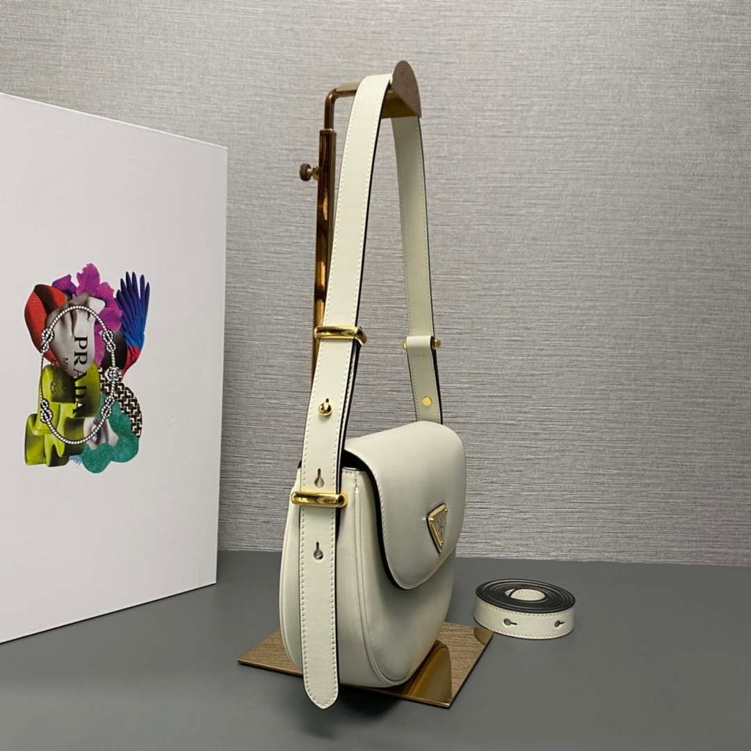 Prada 1BD365 Leather shoulder bag White - Default Title - View 4