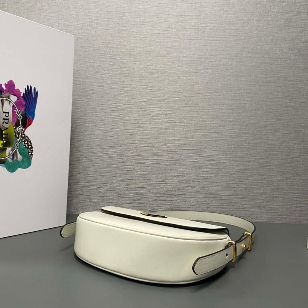 Prada 1BD365 Leather shoulder bag White