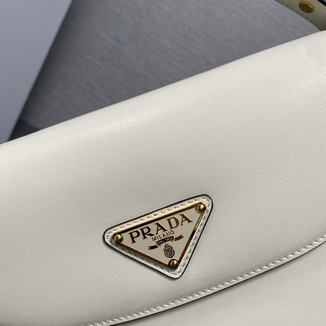 Prada 1BD365 Leather shoulder bag White - Default Title - View 6