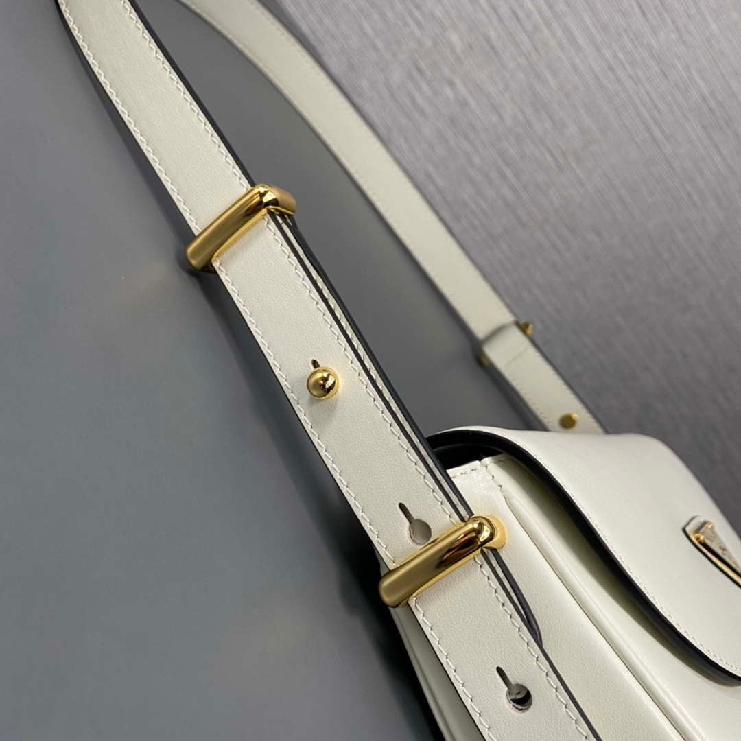 Prada 1BD365 Leather shoulder bag White - Default Title - View 7