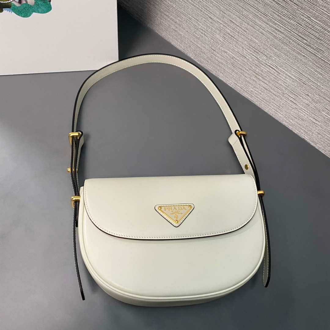 Prada 1BD365 Leather shoulder bag White - Default Title - View 10