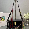 Prada 1BD379 Soft Sound small leather shoulder bag with charms Black - Default Title - View 1