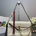Prada 1BD378 Soft Sound large leather shoulder bag with charms White - Default Title - View 1