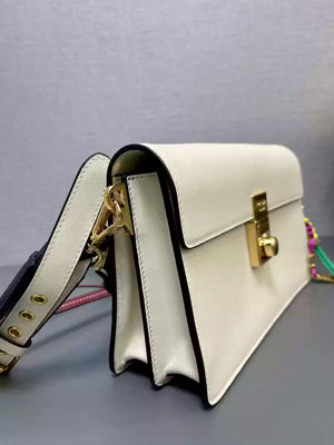 Prada 1BD379 Soft Sound small leather shoulder bag with charms White - Default Title - View 6