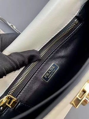 Prada 1BD379 Soft Sound small leather shoulder bag with charms White - Default Title - View 9