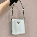 Prada 1BE059 Mini brushed-leather bucket bag White - Default Title - View 1