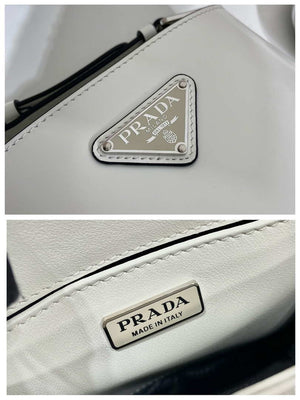 Prada 1BE059 Mini brushed-leather bucket bag White - Default Title - View 9